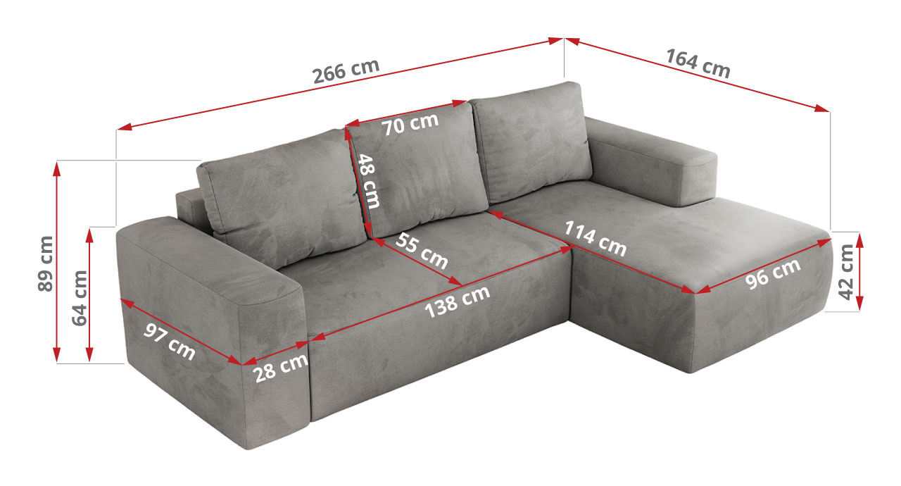 Narożnik TRENTINO L - Monolith 84 - jasny szary - OUTLET - 42_1